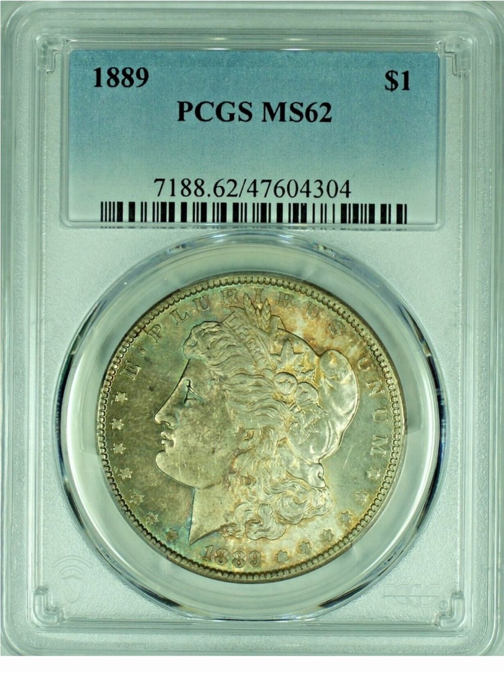 1889 Morgan Silver Dollar PCGS MS62 - Toned Proof-Like Coin